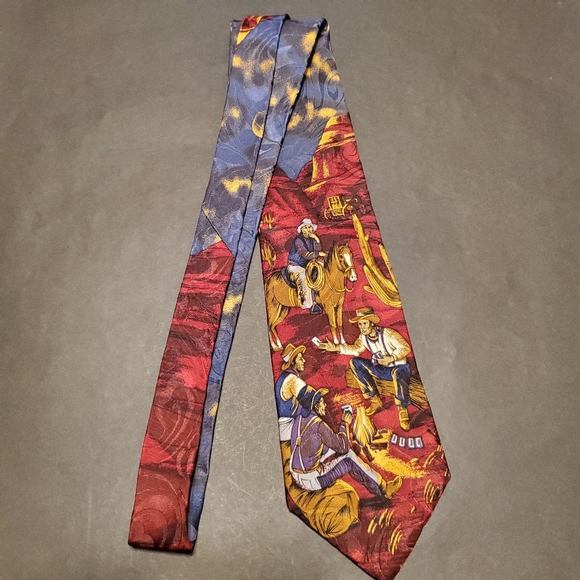 Cowboy Red Silk Tie - Picture 2 of 5